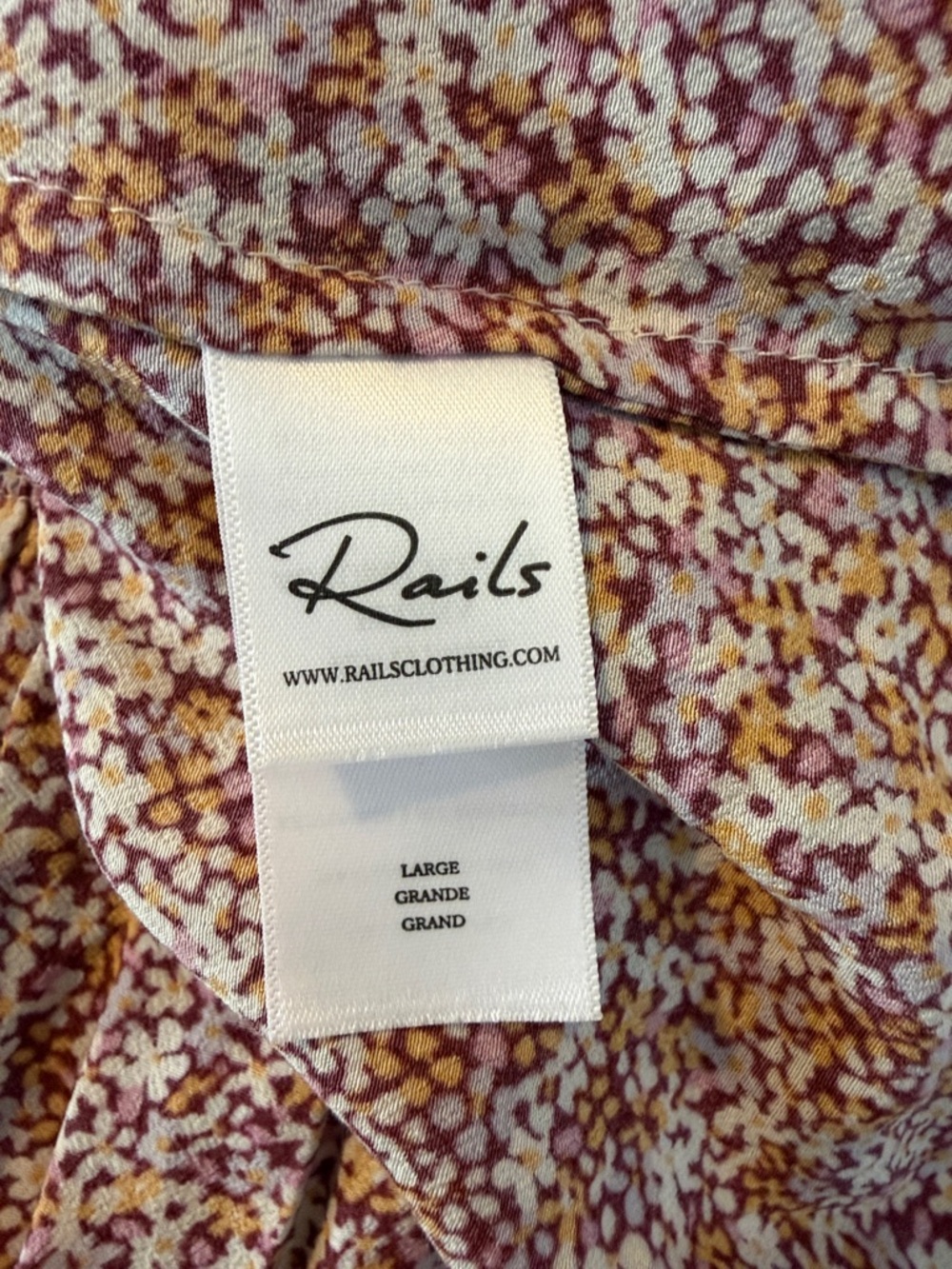 Rails Floral Pink Button-Front Maxi Dress Large - Picture 7 of 8